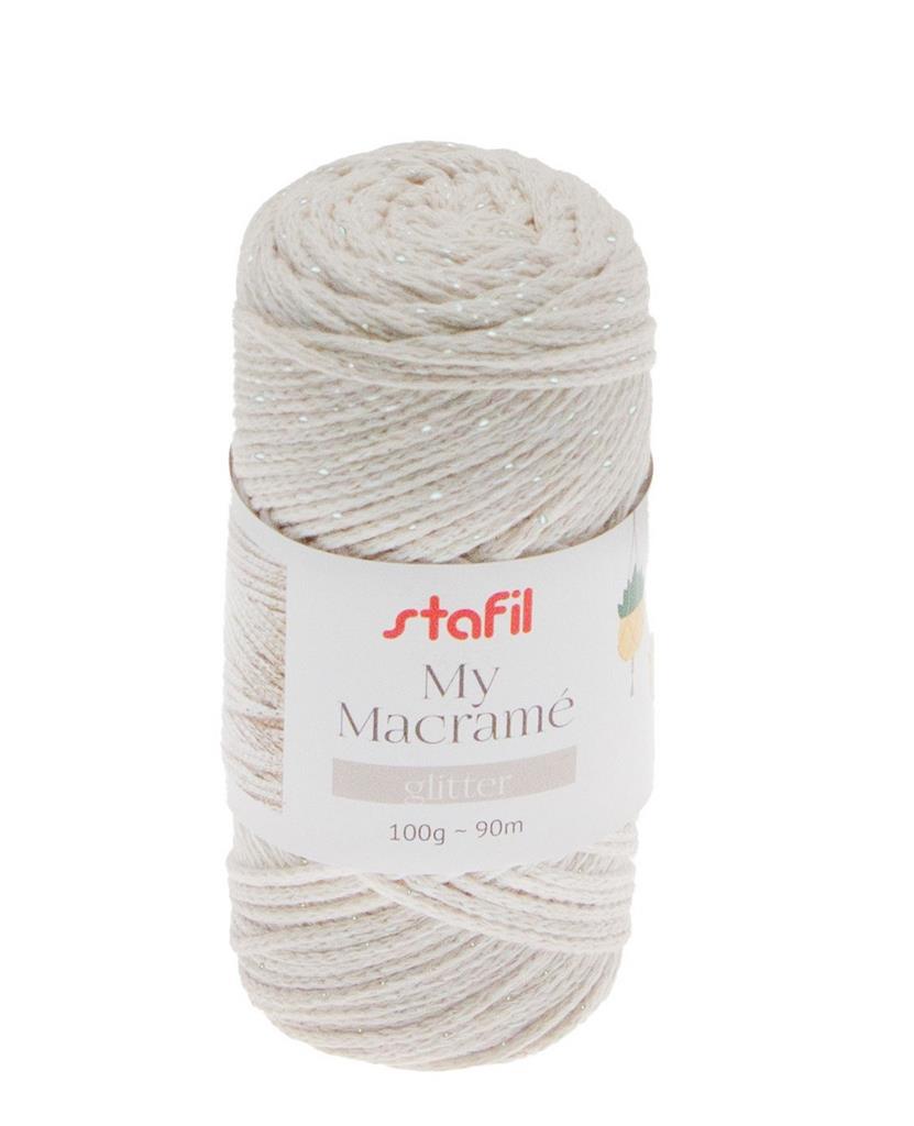 Filato My macramè glitter 100g - crema