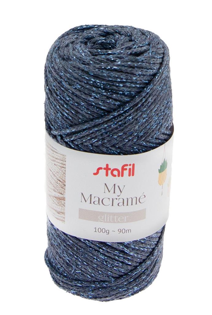 Filato My macramè glitter 100g - indaco