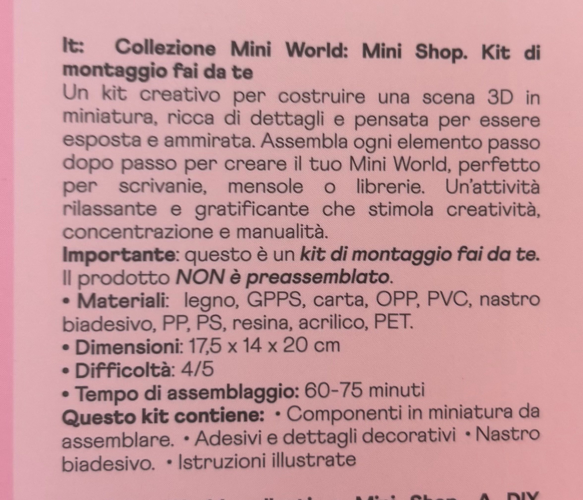 Mini shop Pop shop I-total