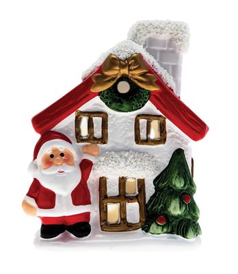 Casetta babbo natale LED ceramica