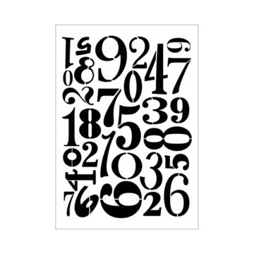 Stencil A4 crazy numbers