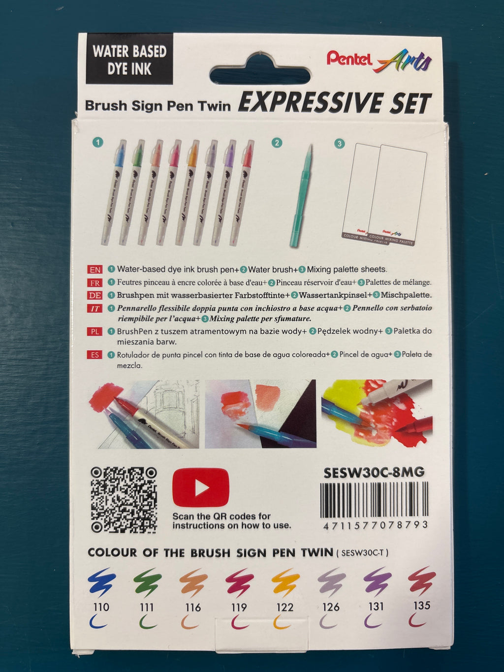 Set of 8 Brush sign pen twin for Manga