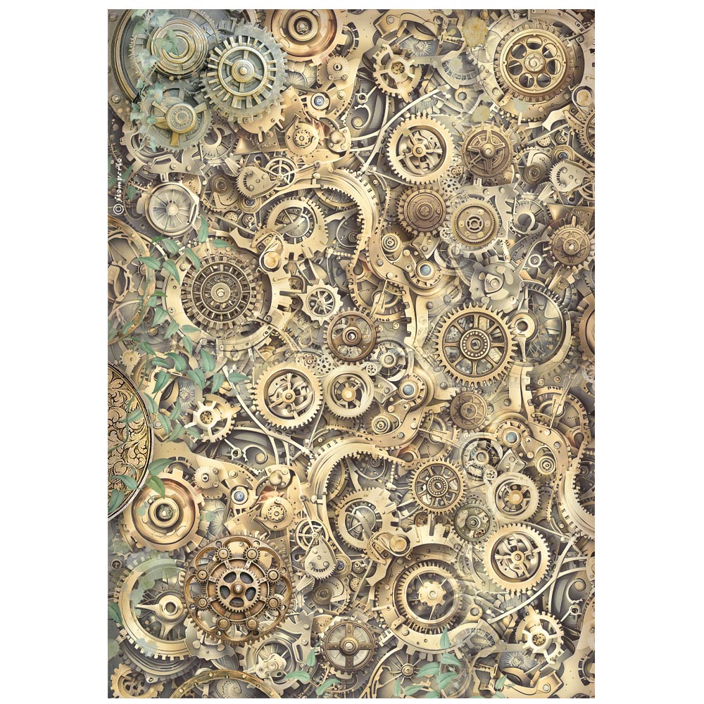 Carta riso A4 Gardens of time "Ingranaggi"