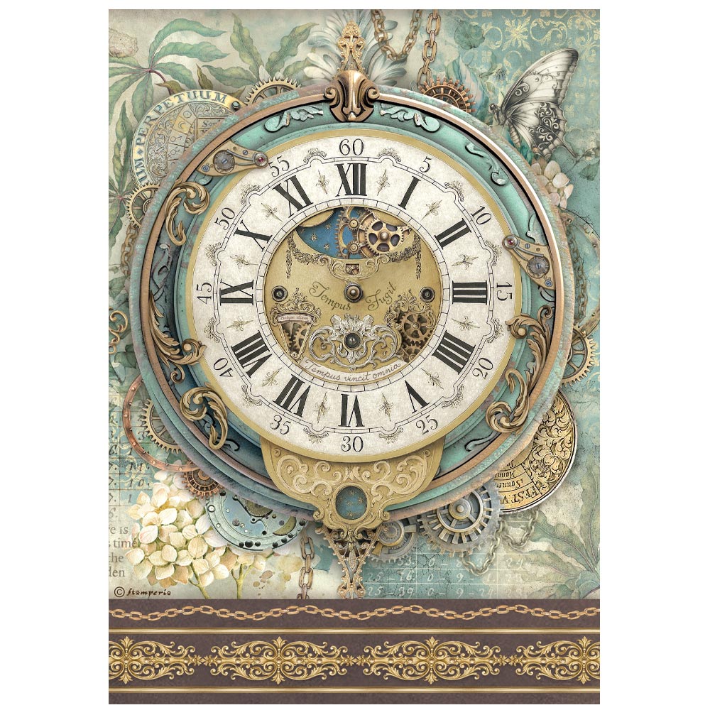 Carta riso A4 Gardens of time "Orologio grande"