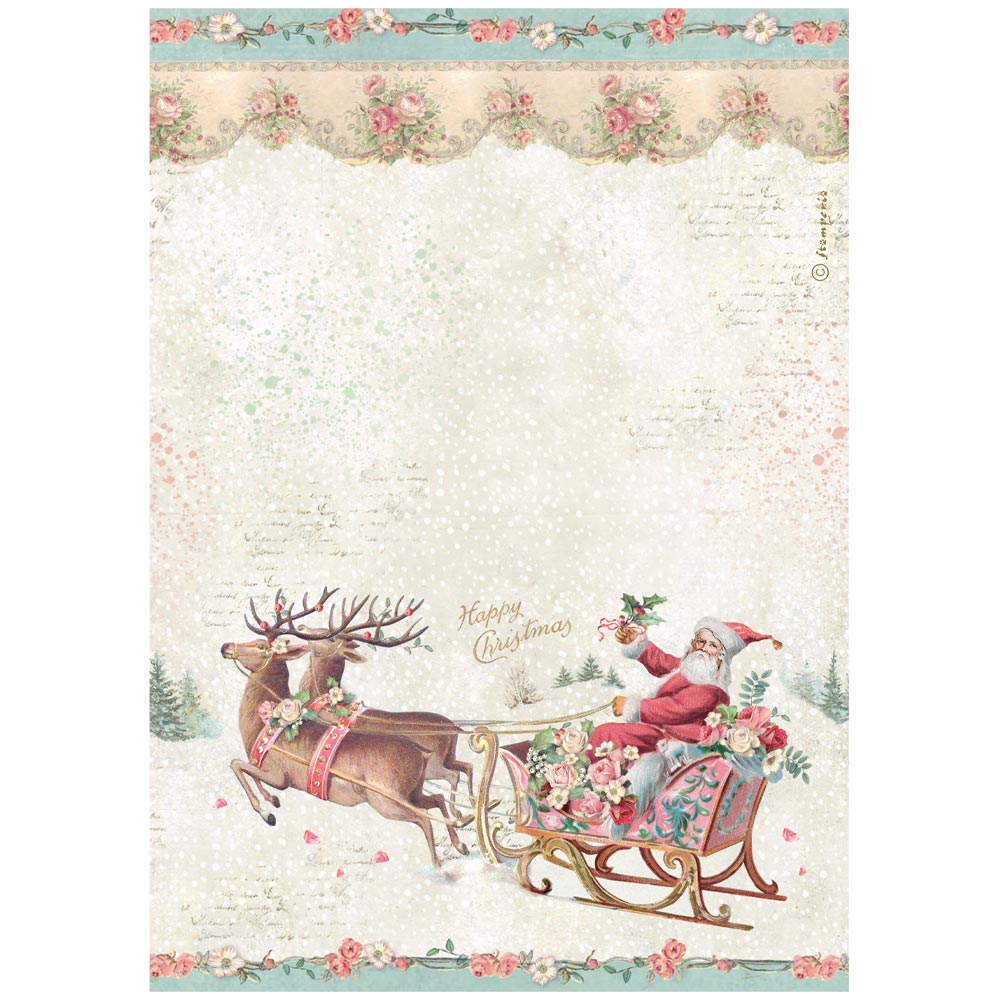 Carta riso A4 WInter MAgic Santa Claus