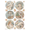 Carta riso A4 White Christmas tondi