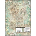 Carta riso Gardens of time 50x70 "orologi e rose"
