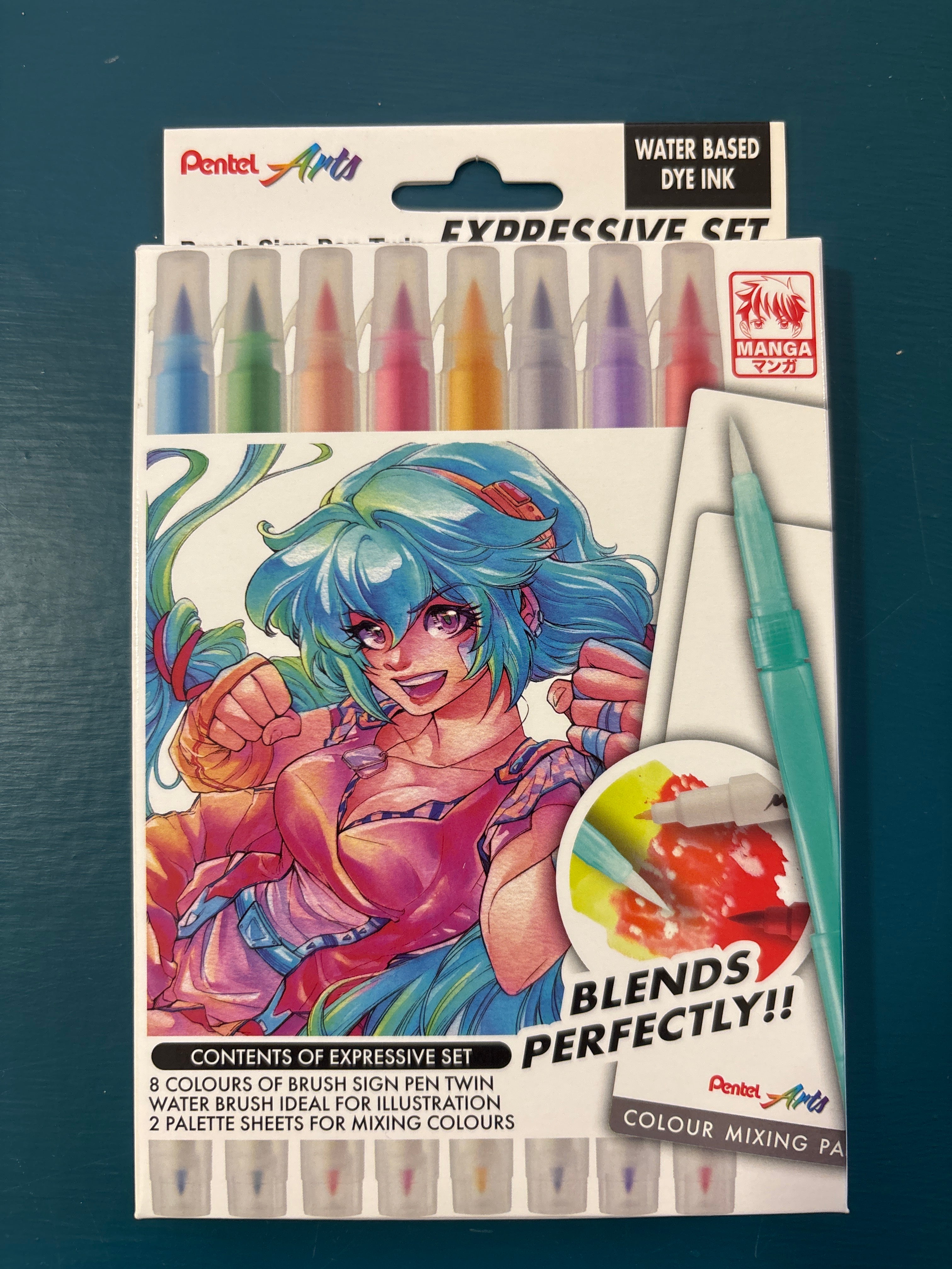 Set of 8 Brush sign pen twin for Manga