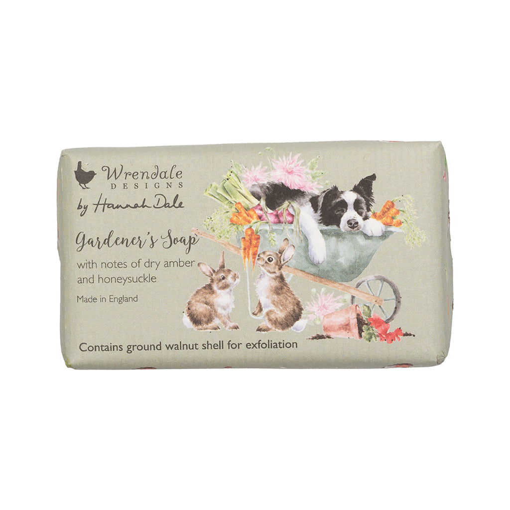 Saponetta 'Gardeners soap' -sleeping on the job- cagnolino (essenza ambra e caprifoglio)