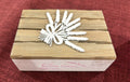 Scatola legno decorazioni lavanda bianca