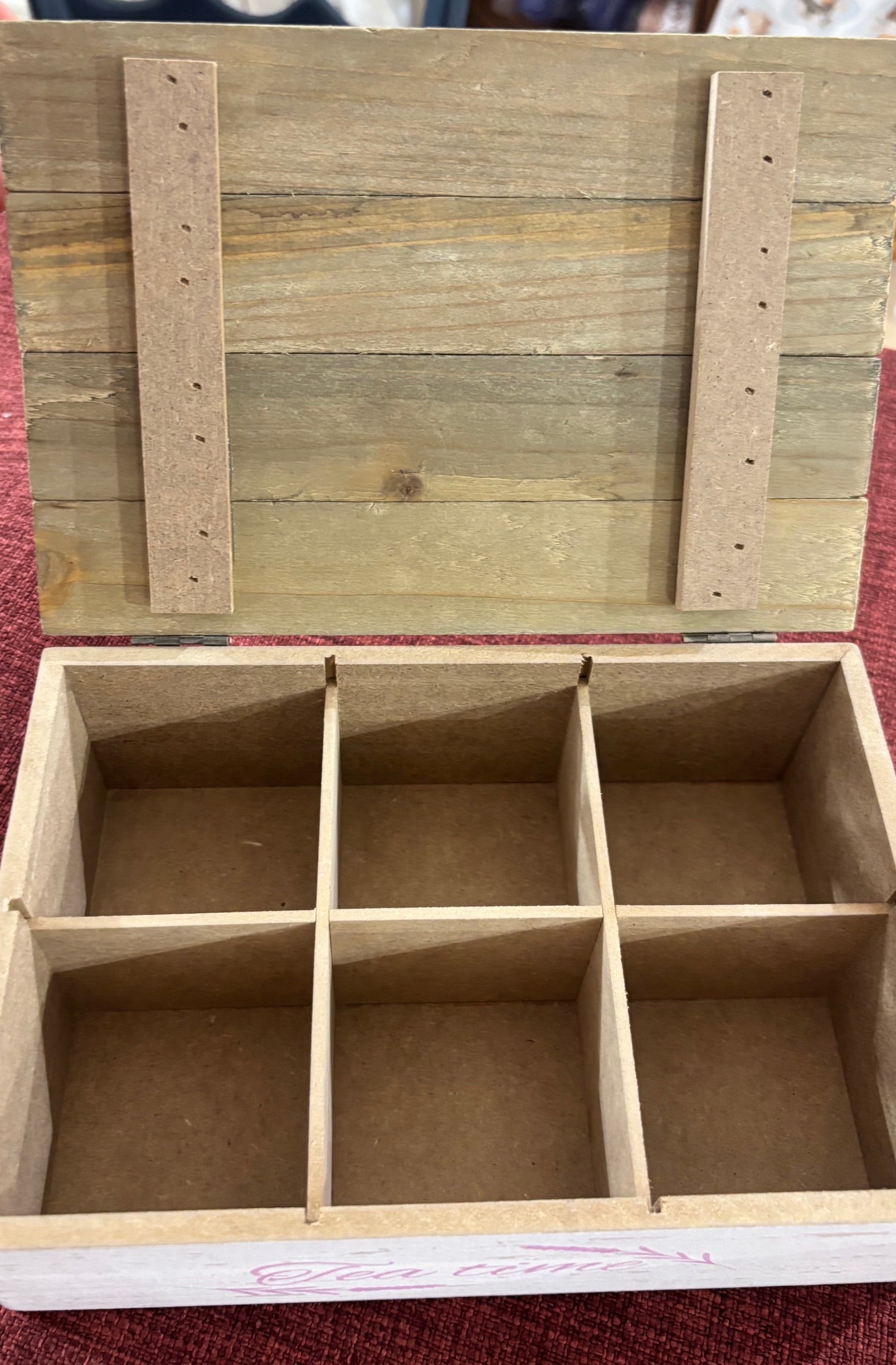 Scatola legno decorazioni lavanda bianca
