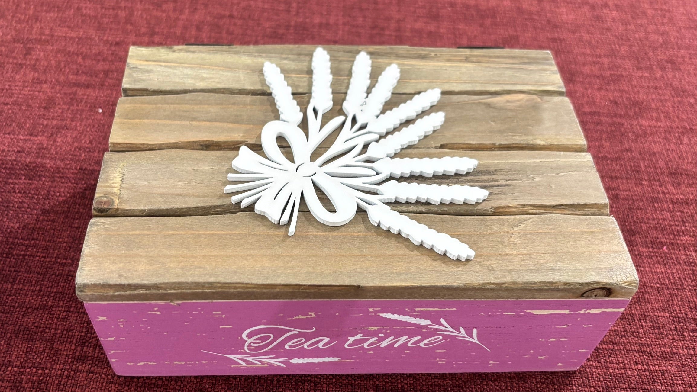 Scatola legno decorazioni lavanda VIOLA
