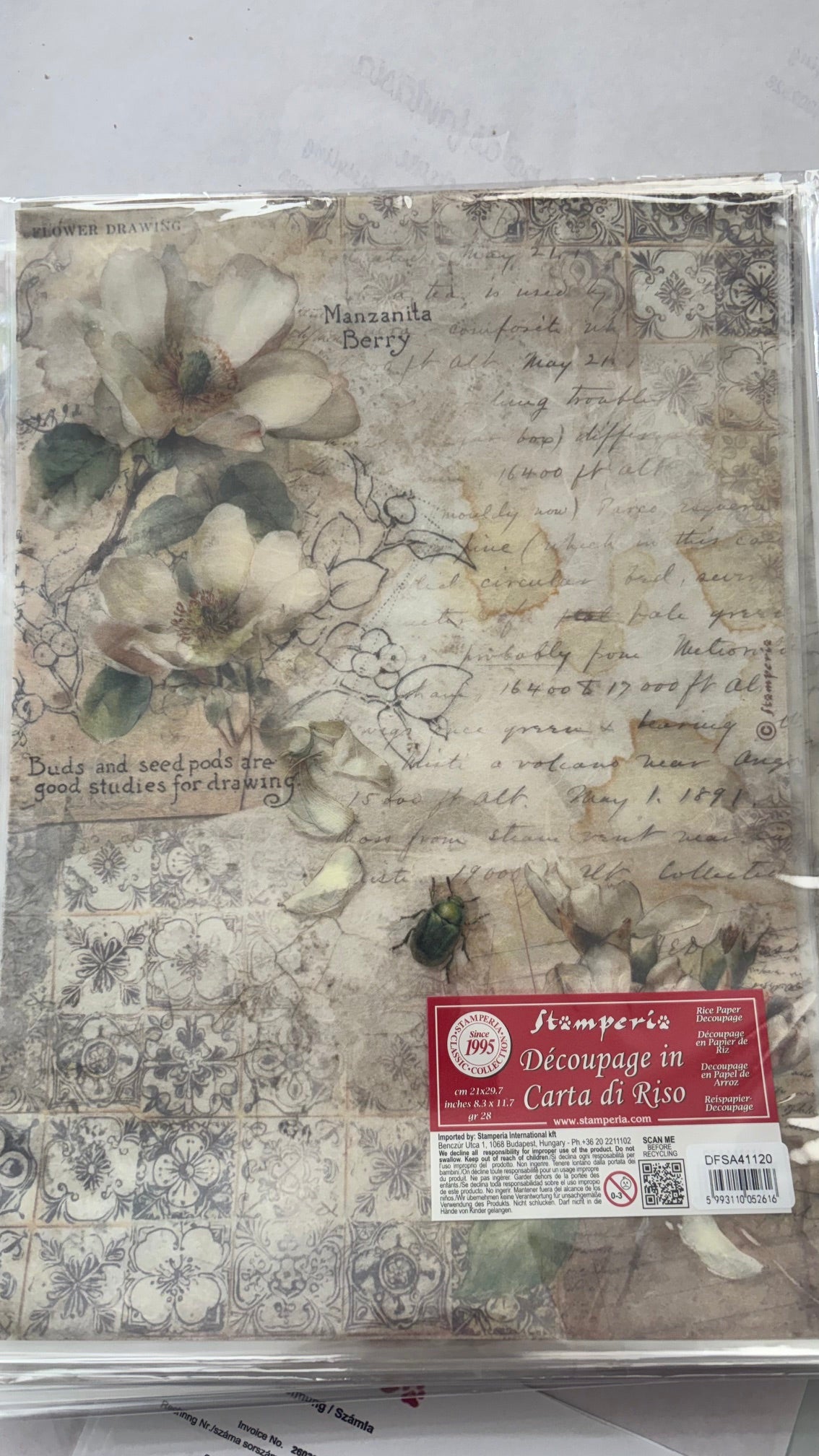 Carta riso A4 All around camelia