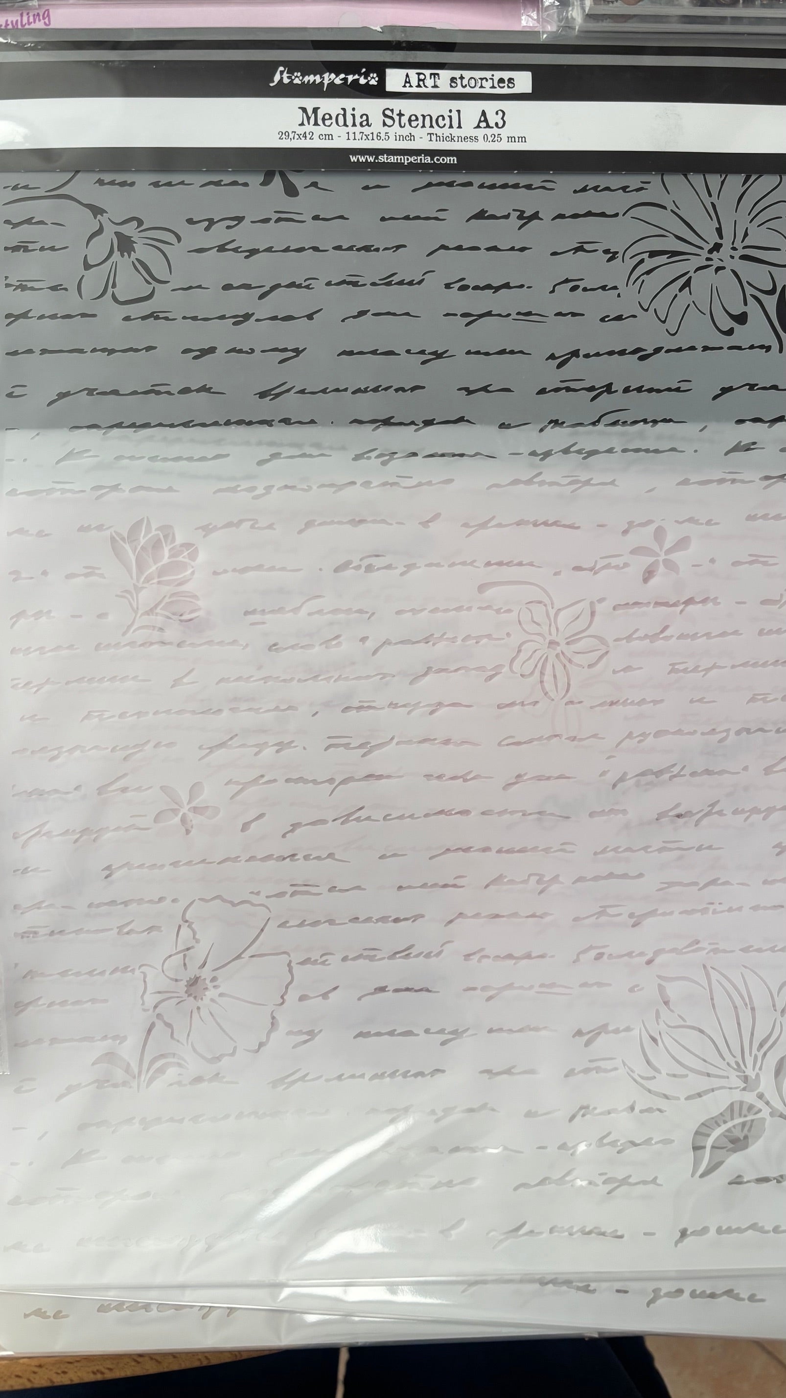 Stencil A3 lettere e fiori All around