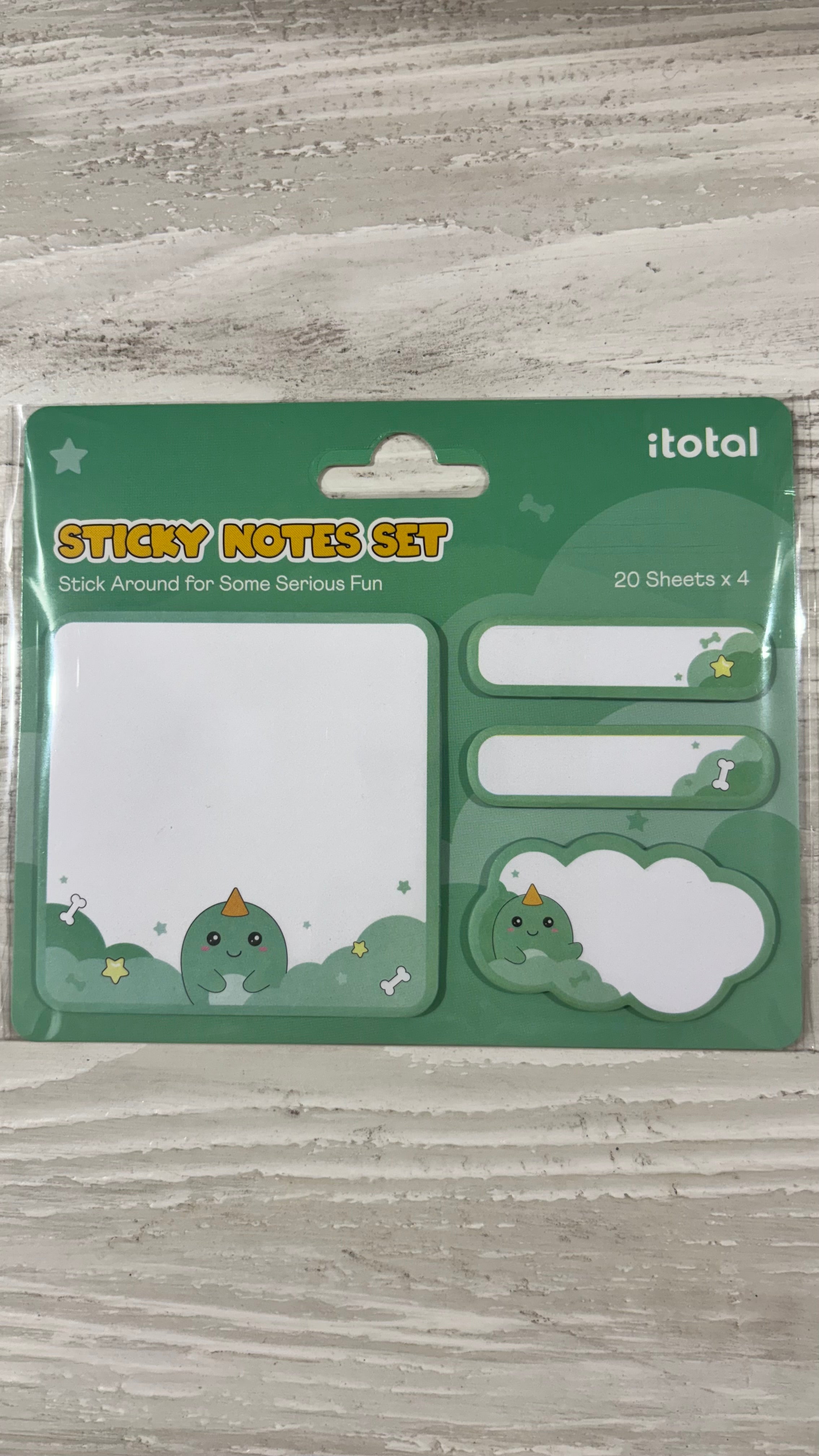 itotal Sticky Notes Verde-Dinosauro