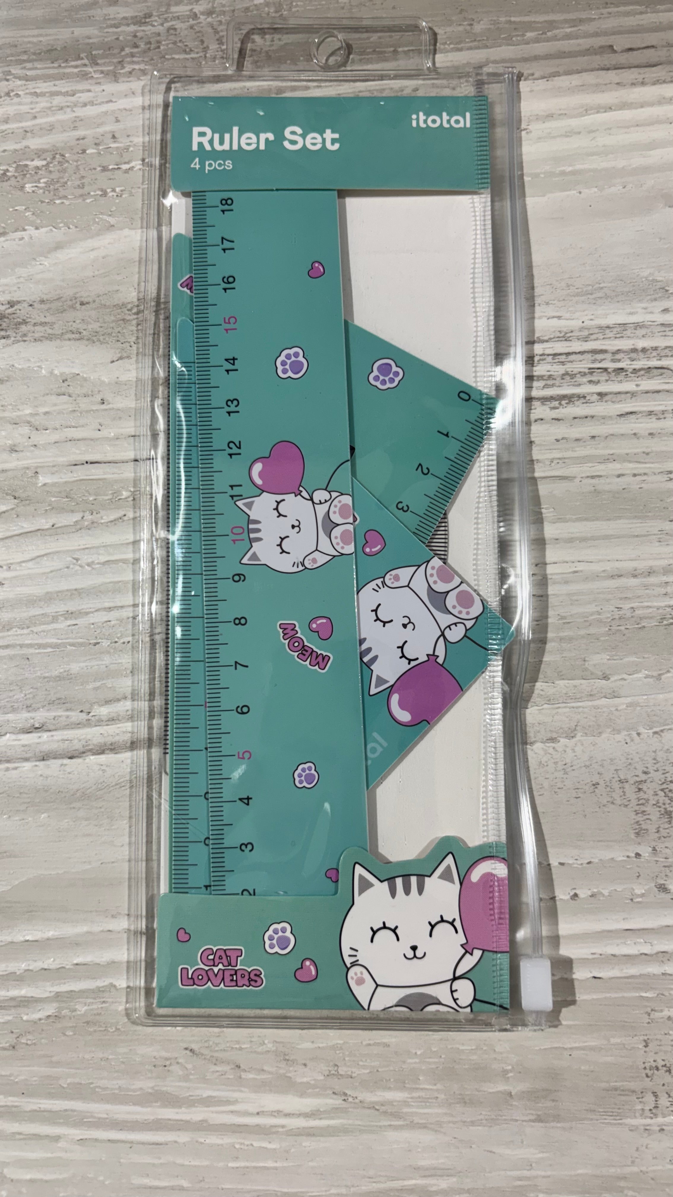 itotal Rulers Cat Lovers Set 4 pezzi