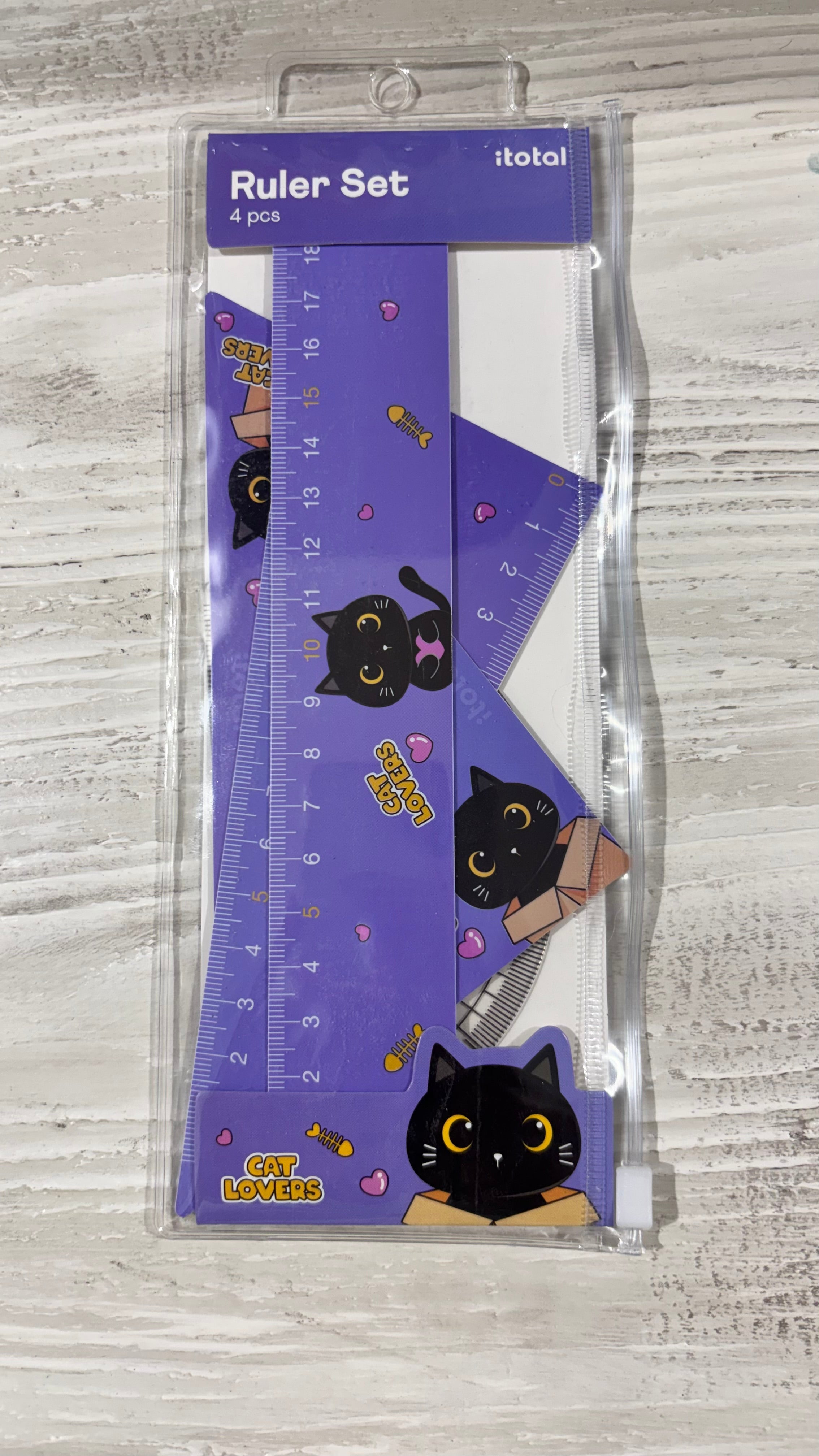 itotal Rulers Cat Lovers Set 4 pezzi