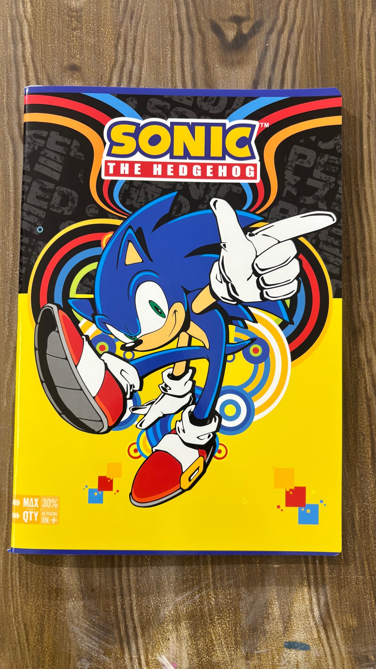 Sonic The Hedgehog Quadernone Righe 3^elementare Giallo