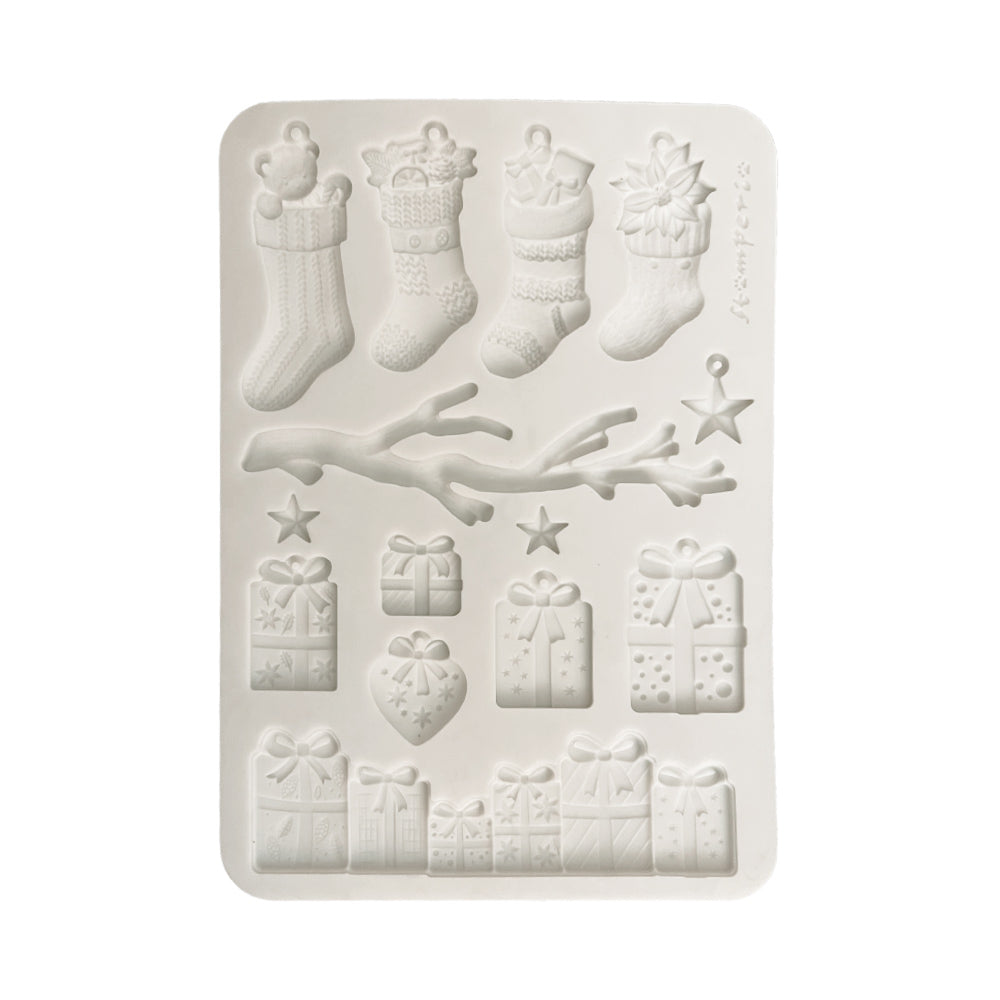 Stampo in silicone A5 Christmas calze e pacchetti