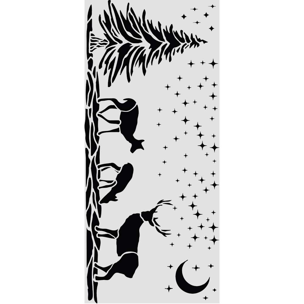 stencil 12x25 Christmas cervi