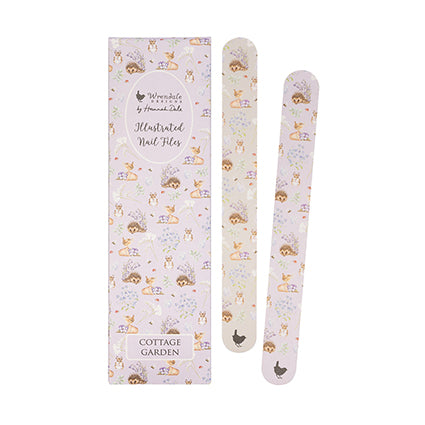 Set di lime per unghie illustrate 'COTTAGE GARDEN' - riccio e scricciolo