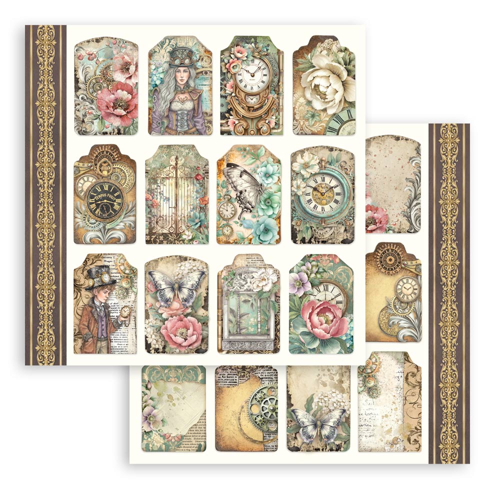Paper pad 10 fogli bifacciali Gardens of time 12"