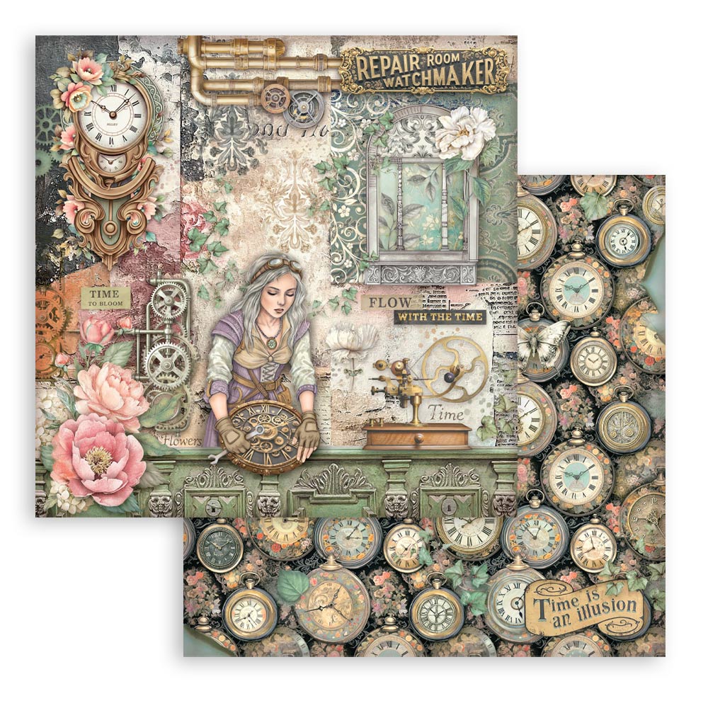 Paper pad 10 fogli bifacciali Gardens of time 12"
