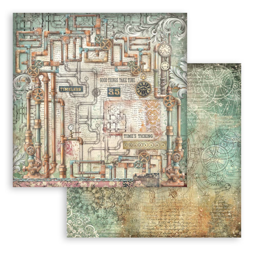 Paper pad 10 fogli bifacciali Gardens of time 12" Background