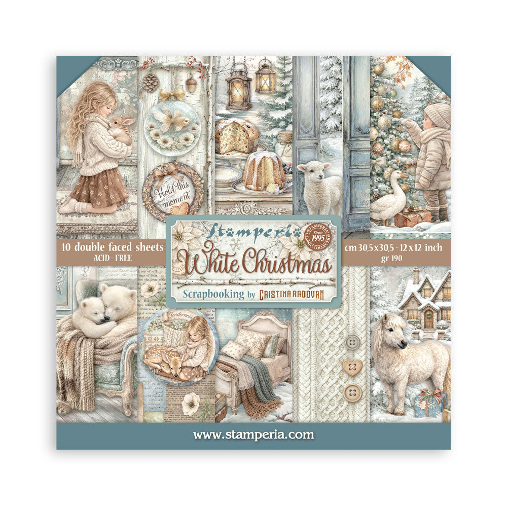 Blocco 10fg doubleface White Christmas