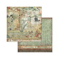 Blocco 10fg doubleface Oriental garden 8"x8"