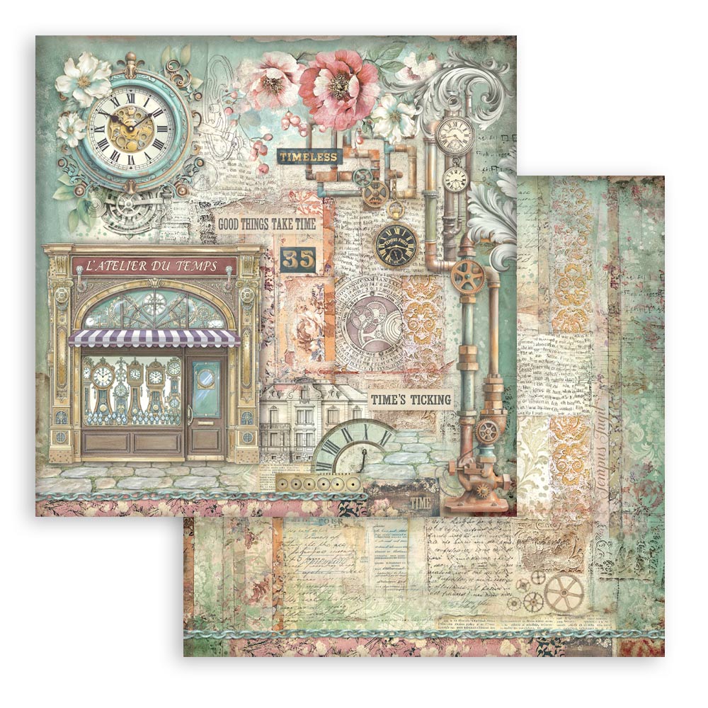 Paper pad 10 fogli bifacciali Gardens of time 8"