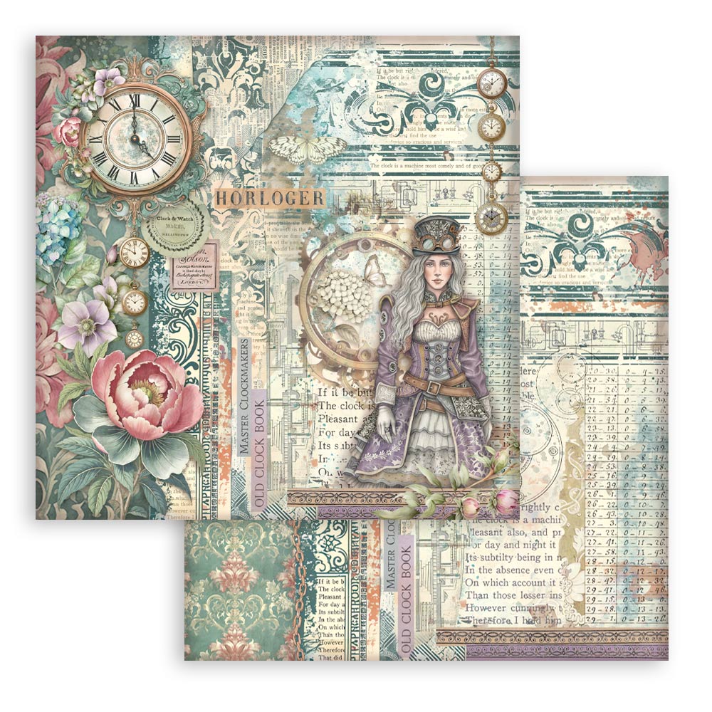 Paper pad 10 fogli bifacciali Gardens of time 8"