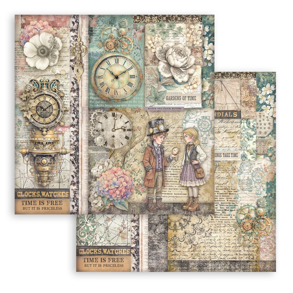 Paper pad 10 fogli bifacciali Gardens of time 8"