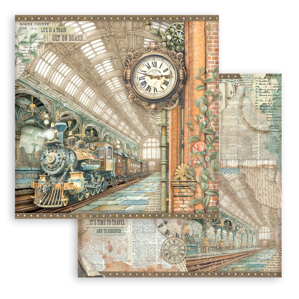 Paper pad 10 fogli bifacciali Gardens of time 8"