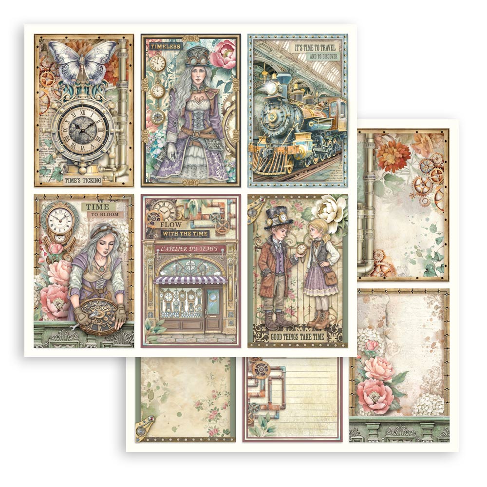 Paper pad 10 fogli bifacciali Gardens of time 8"