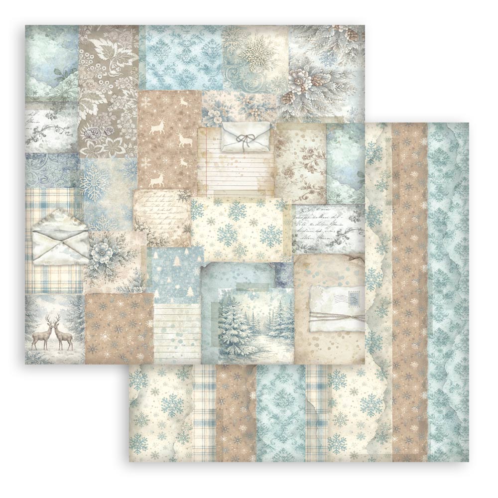Blocco 10fg doubleface White Christmas 8"x8" backgrounds