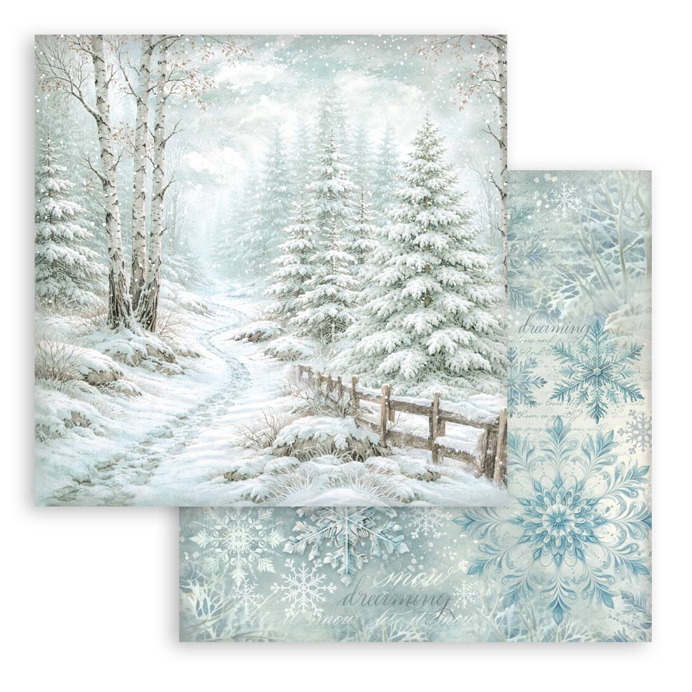 Blocco 10fg doubleface White Christmas 8"x8" backgrounds