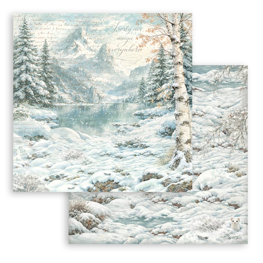 Blocco 10fg doubleface White Christmas 8"x8" backgrounds