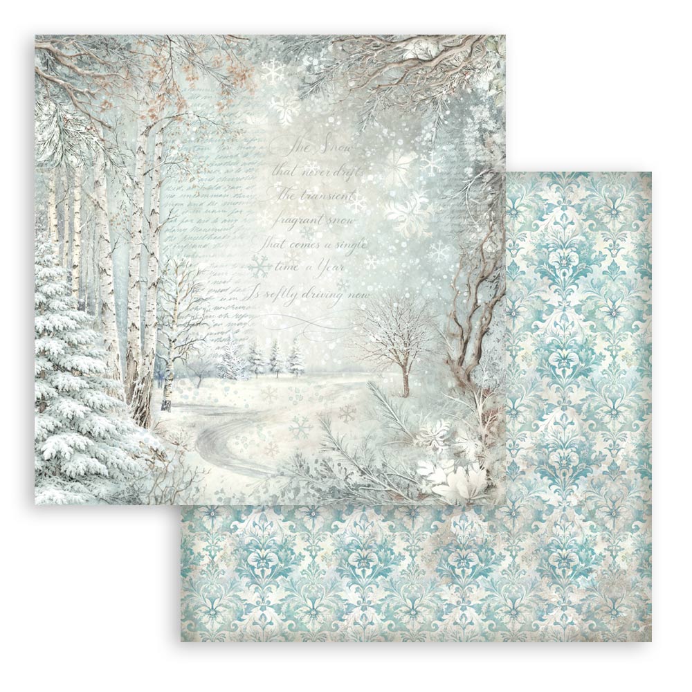Blocco 10fg doubleface White Christmas 8"x8" backgrounds
