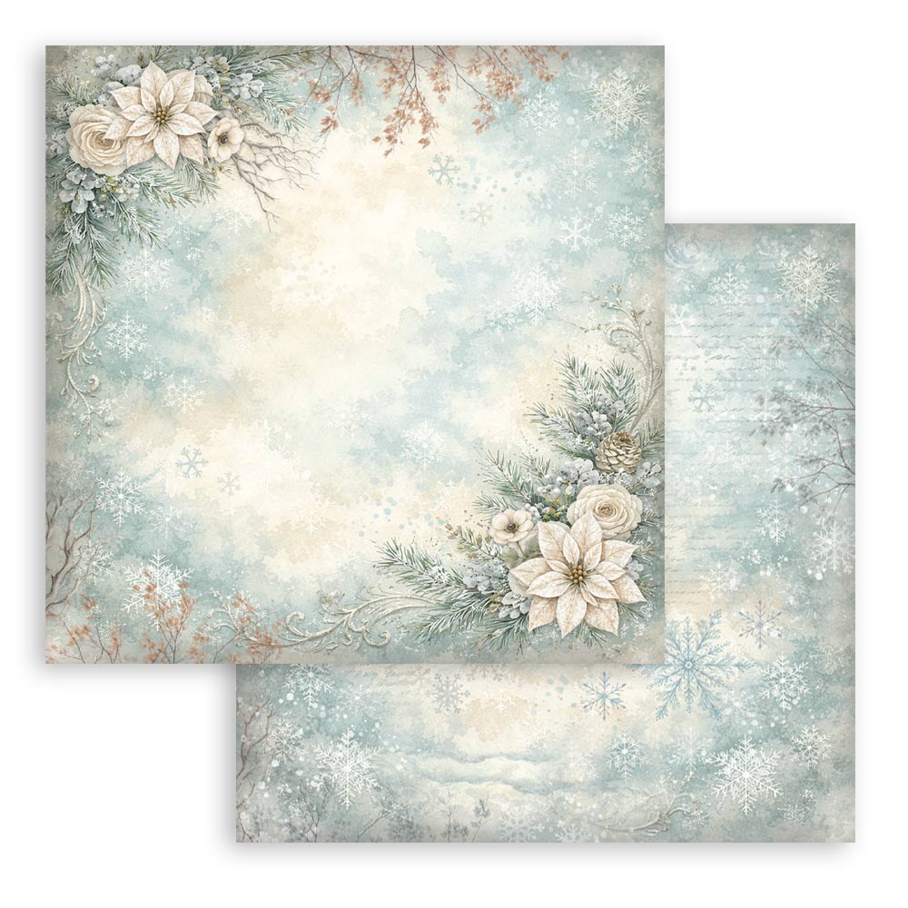 Blocco 10fg doubleface White Christmas 8"x8" backgrounds