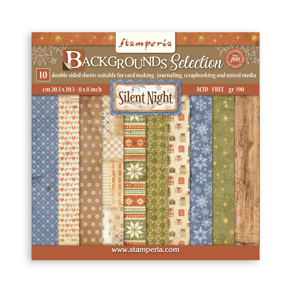 Blocco 10fg doubleface Silent Nights 8"x8" Backgrounds
