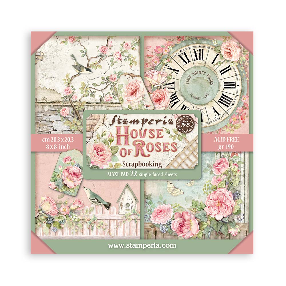 Paper pad 22 fogli singoli 8" House of Roses