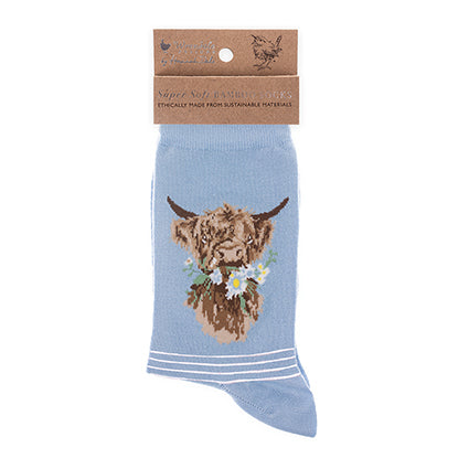 Calzine super soffici -donna- 'Daisy Coo' mucca delle Highlands