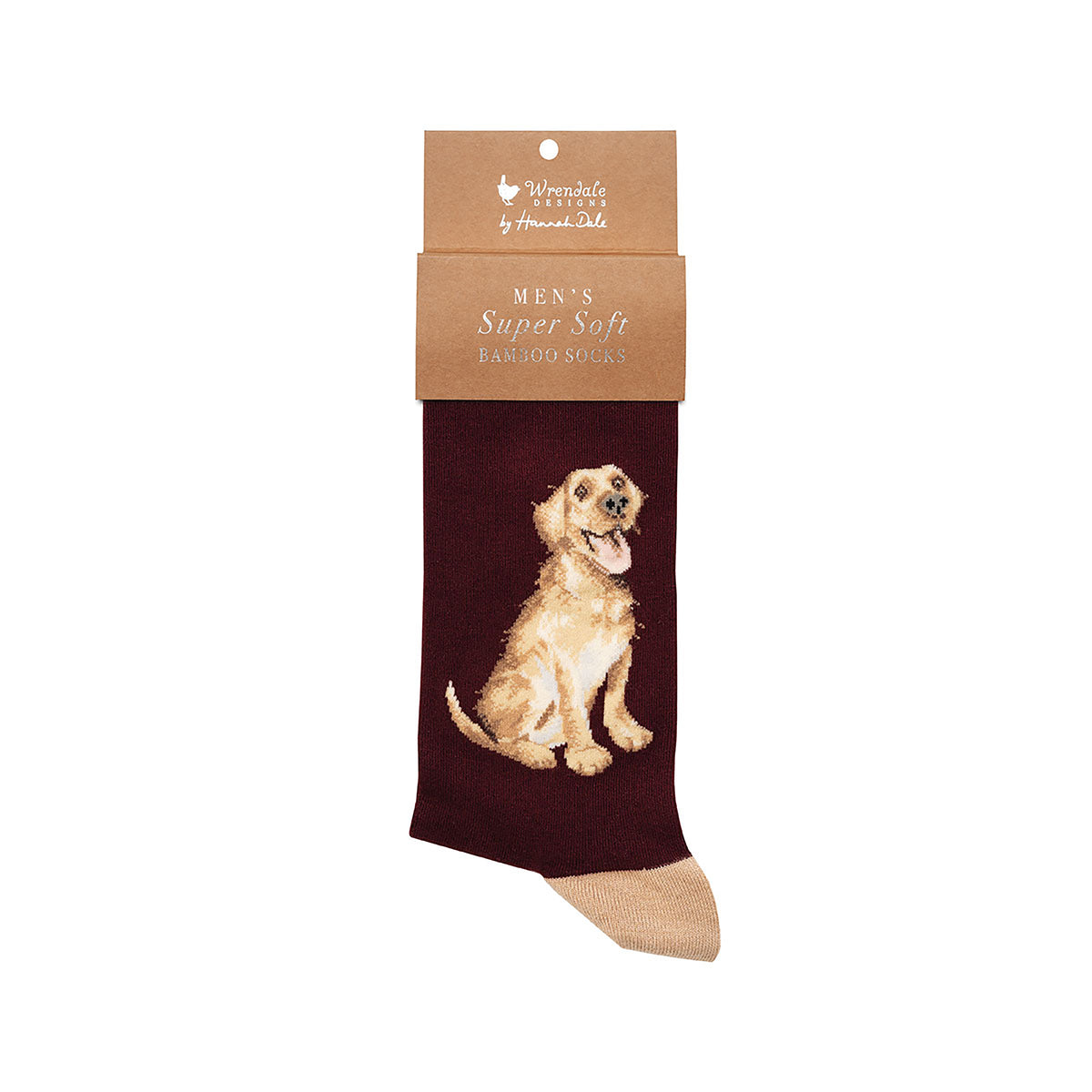 Calzini super soffici -uomo- 'Good as Gold' bordeaux, golden retriever