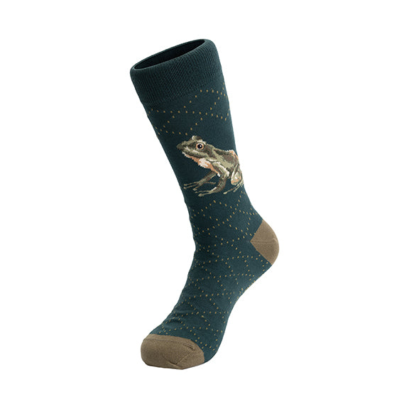 Calzini super soffici -uomo- 'The happy frog' verdi, ranocchia