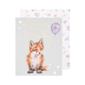Biglietto auguri 'Pawty time' buon compleanno - volpe