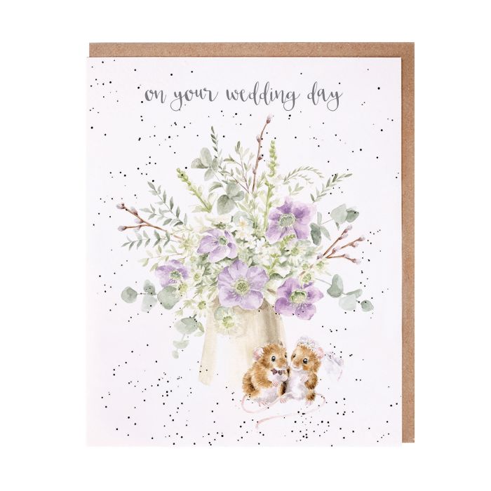 Biglietto on your wedding day 'Squeak-Hearts' - Biglietto di nozze con topolini