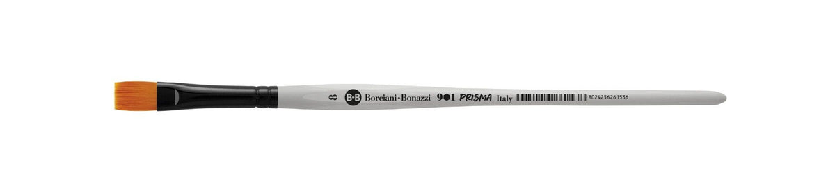 B-B Pennello PRISMA -901- n.18 Piatto pelo sintetico oro, manico corto sagomato grigio