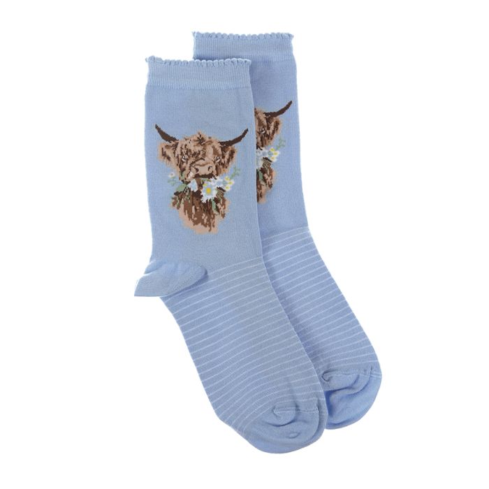 Calzine super soffici -donna- 'Daisy Coo' mucca delle Highlands